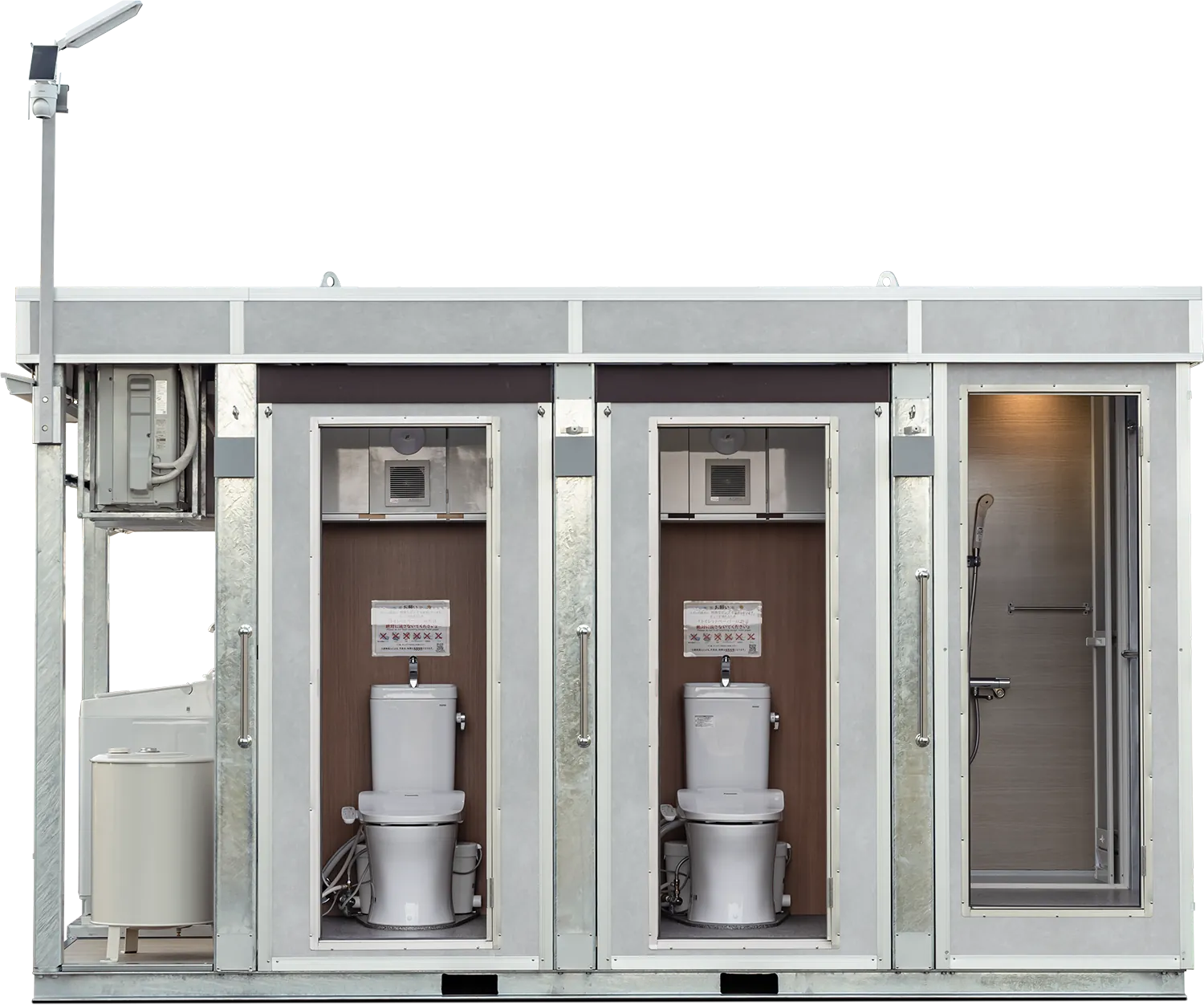 トイレとシャワーの扉を開けたTKBインフラユニット